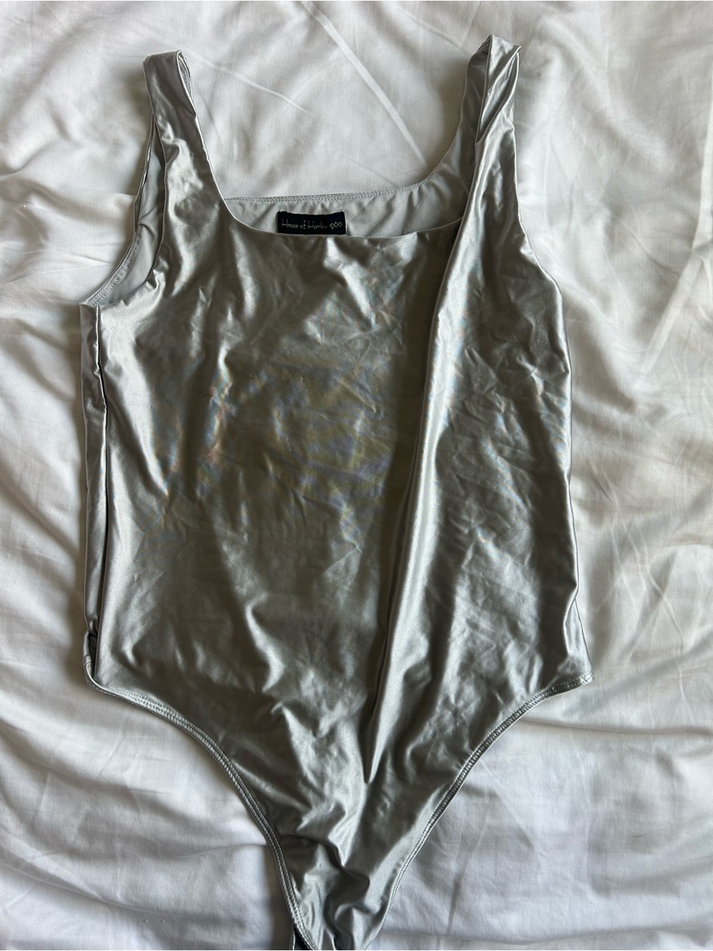 House of Harlow Soft Silver Metallic One-Piece Bodysuit